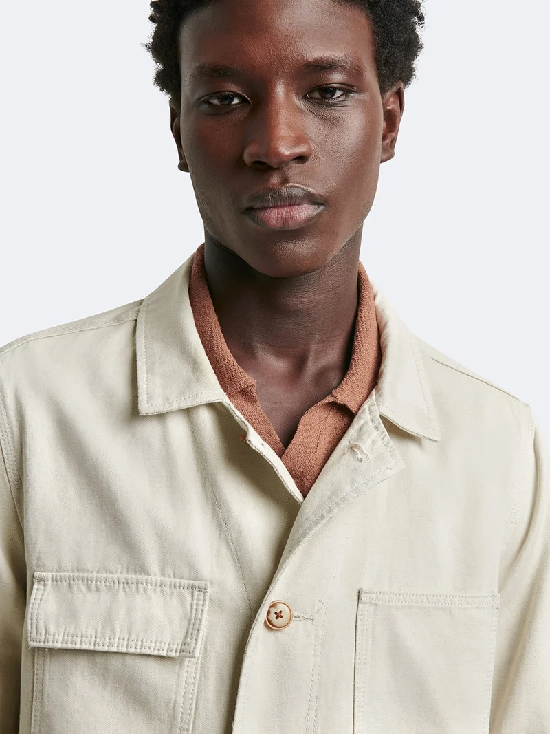 Veste casual workwear col chemise
