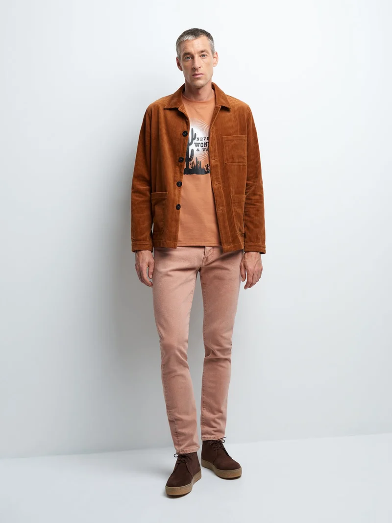 Veste casual en velours col chemise