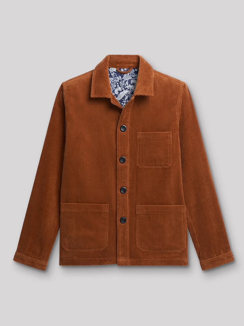 Veste casual en velours col chemise