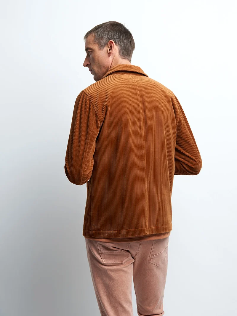 Veste casual en velours col chemise