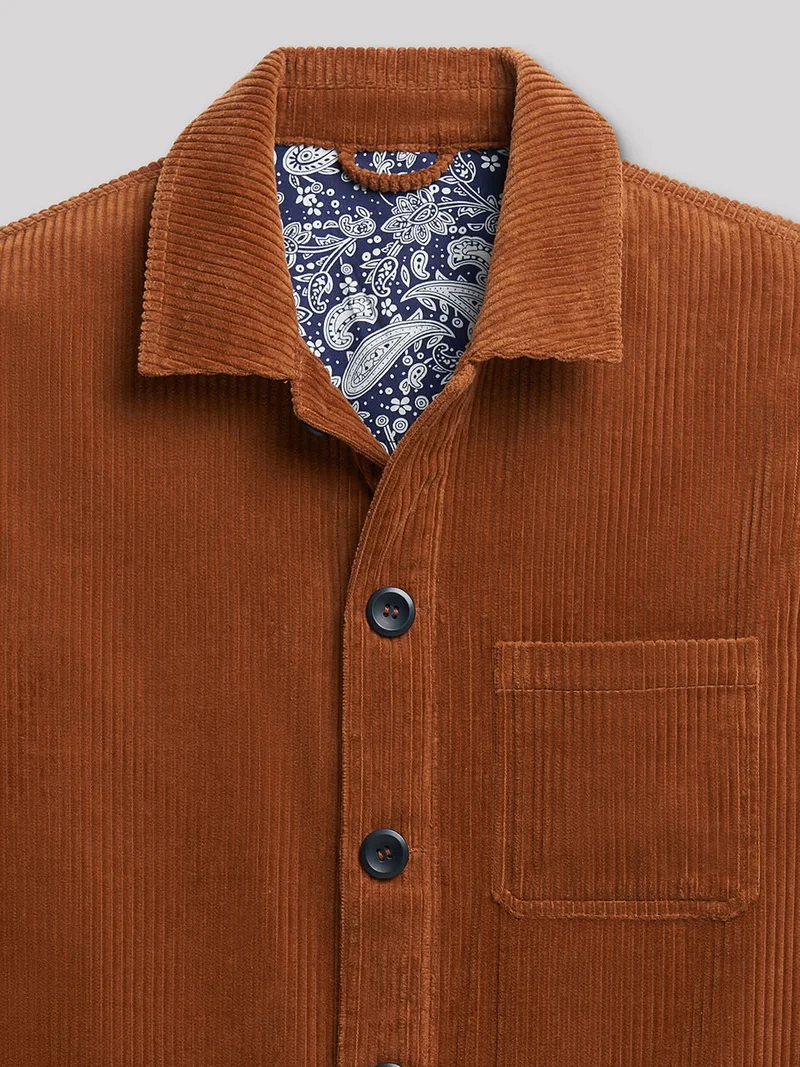 Veste casual en velours col chemise