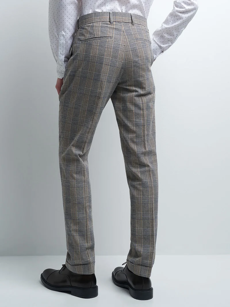 Pantalon coordonnable slim à carreaux