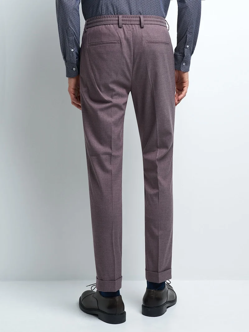 Pantalon coordonnable slim faux uni