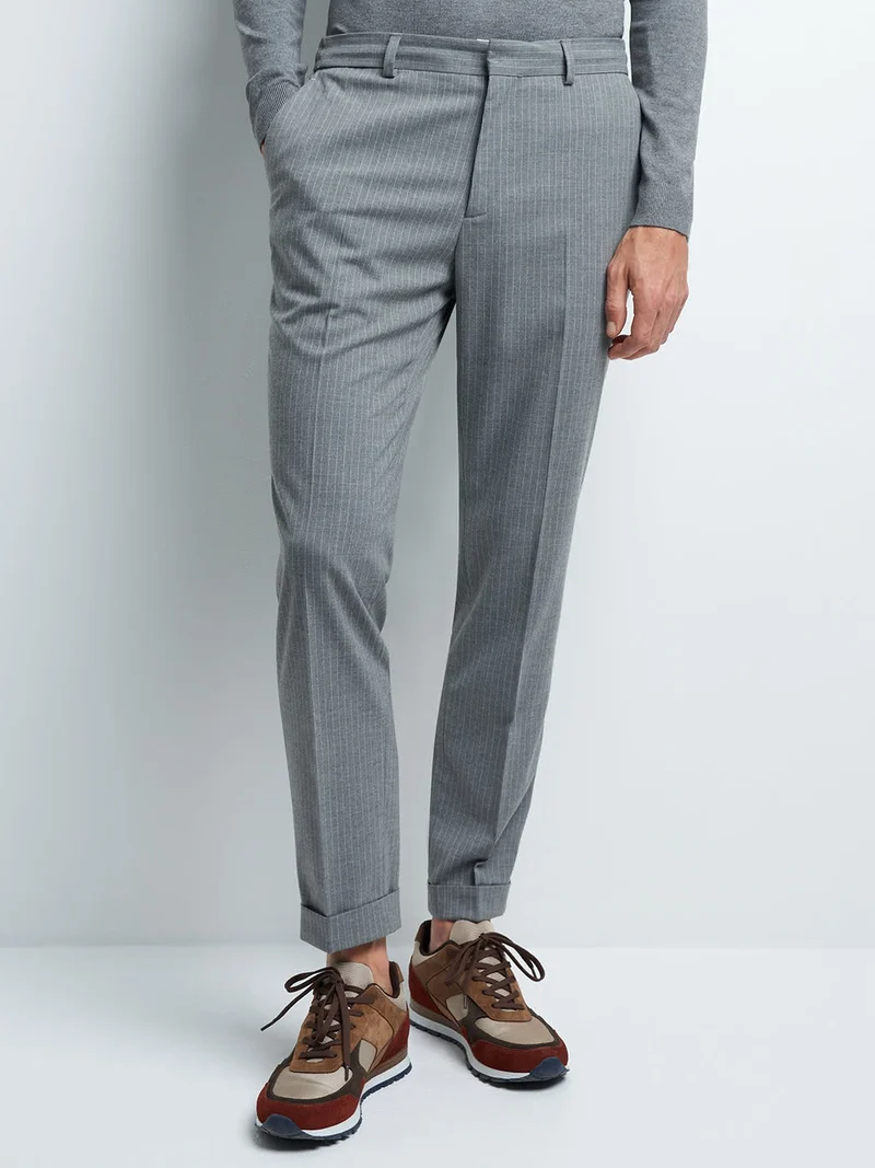Pantalon coordonnable slim rayé