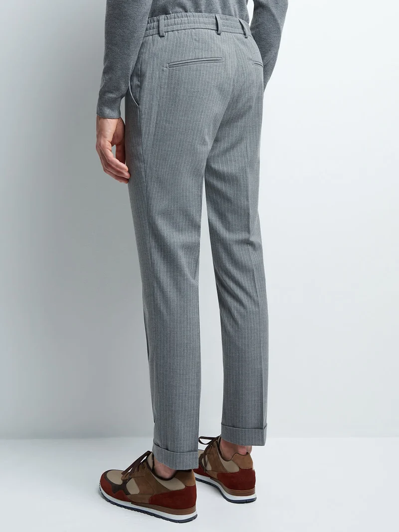 Pantalon coordonnable slim rayé