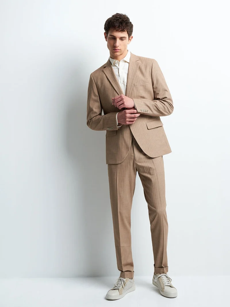 Pantalon coordonnable slim rayé