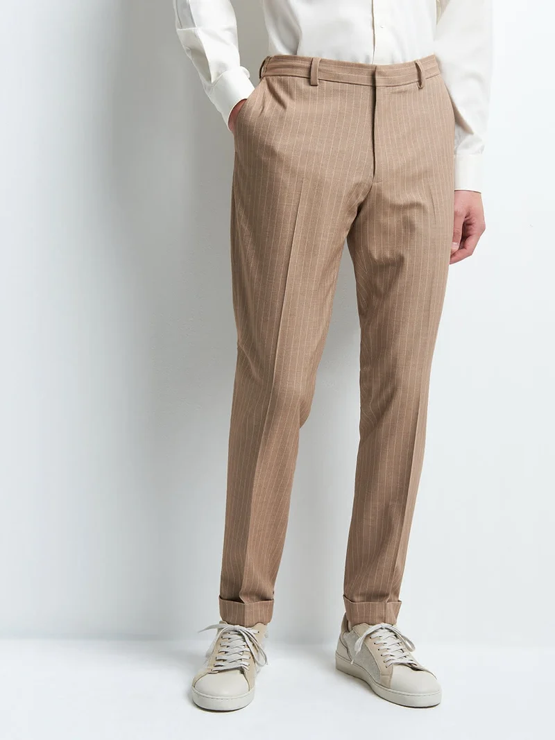 Pantalon coordonnable slim rayé