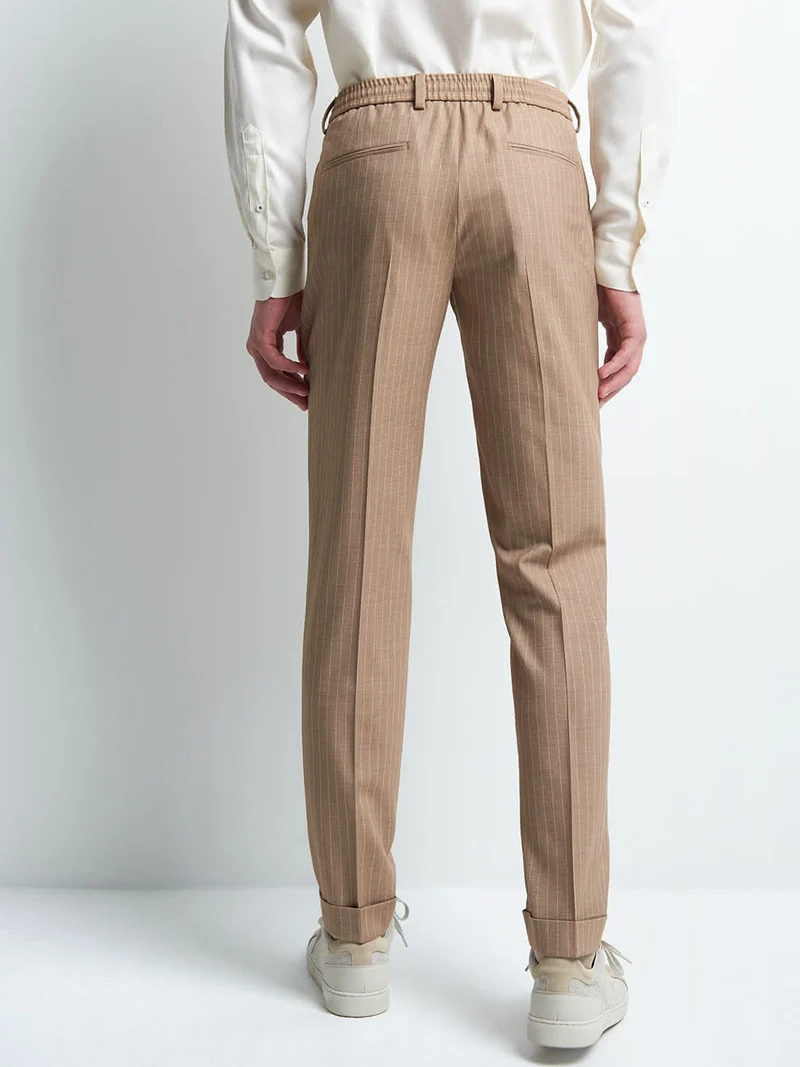 Pantalon coordonnable slim rayé