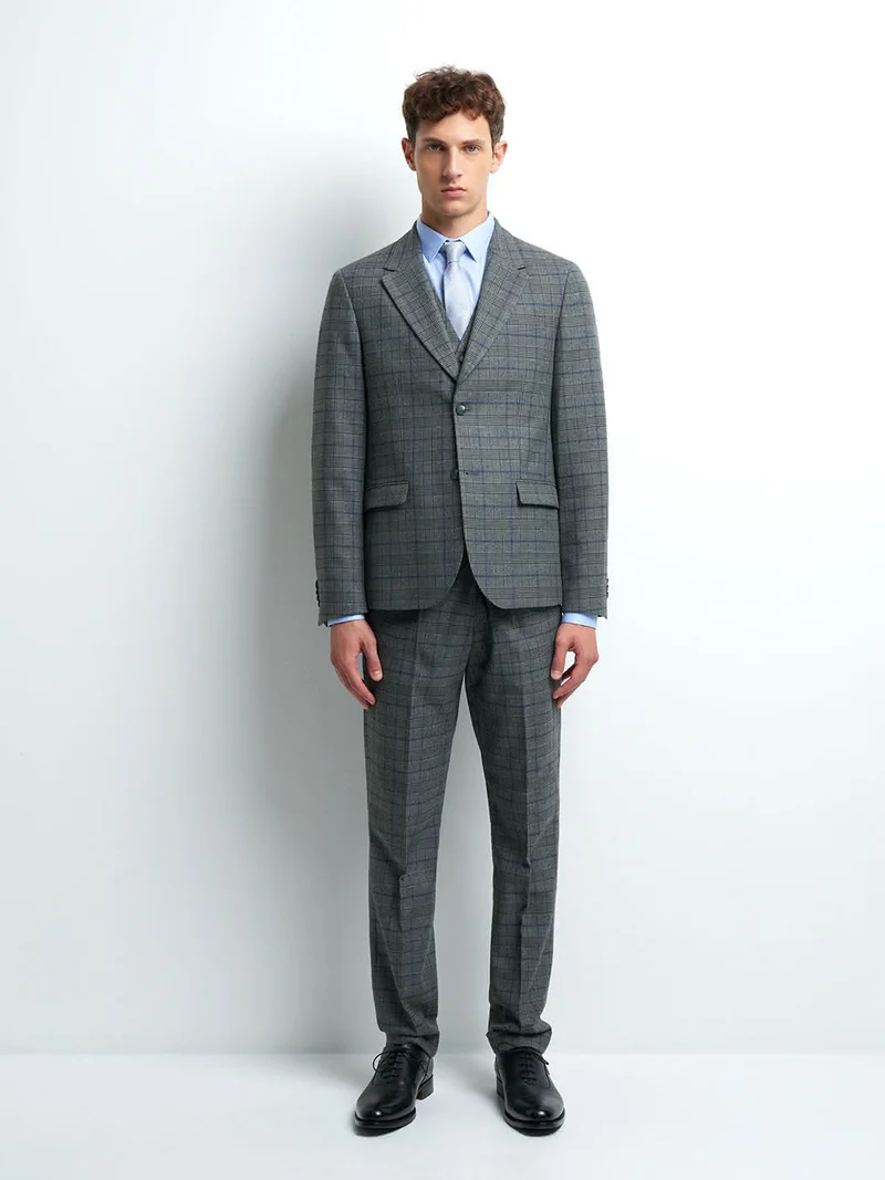 Pantalon coordonnable slim à carreaux