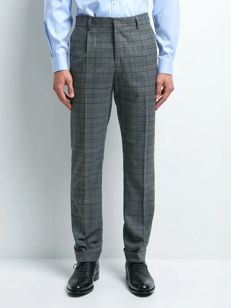 Pantalon coordonnable slim à carreaux