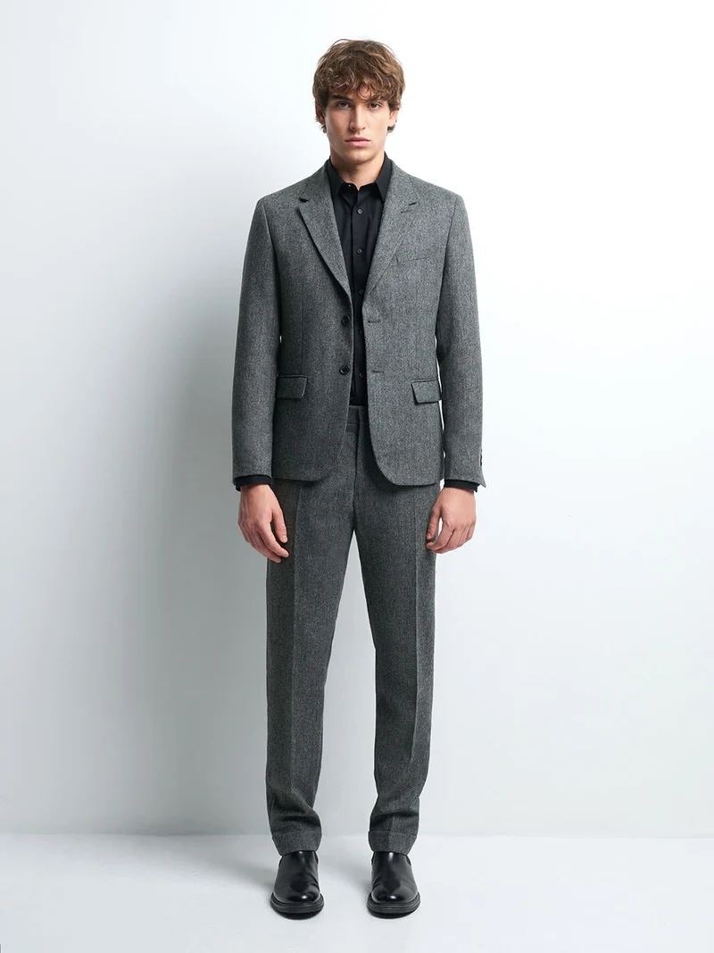 Pantalon coordonnable slim laine mélangé