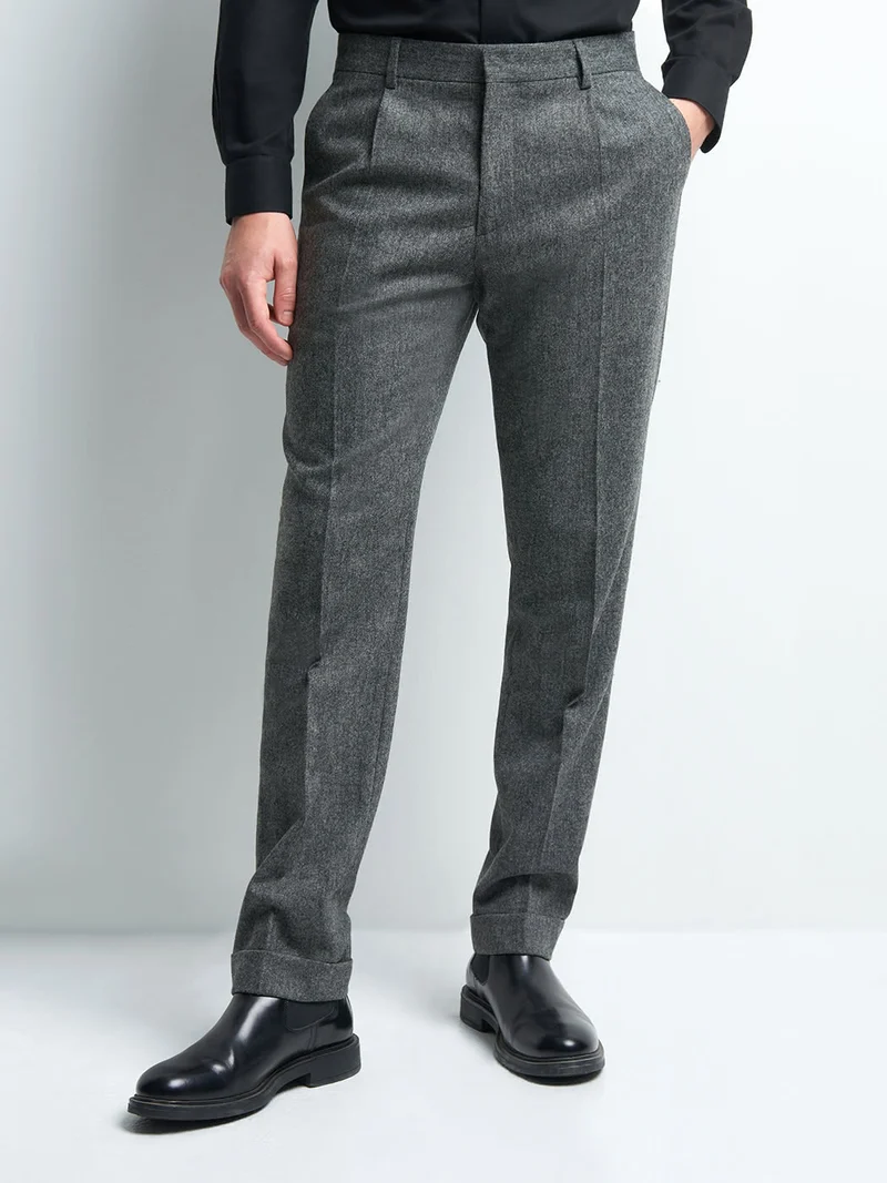 Pantalon coordonnable slim laine mélangé