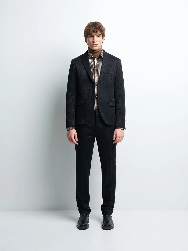 Pantalon coordonnable slim faux uni