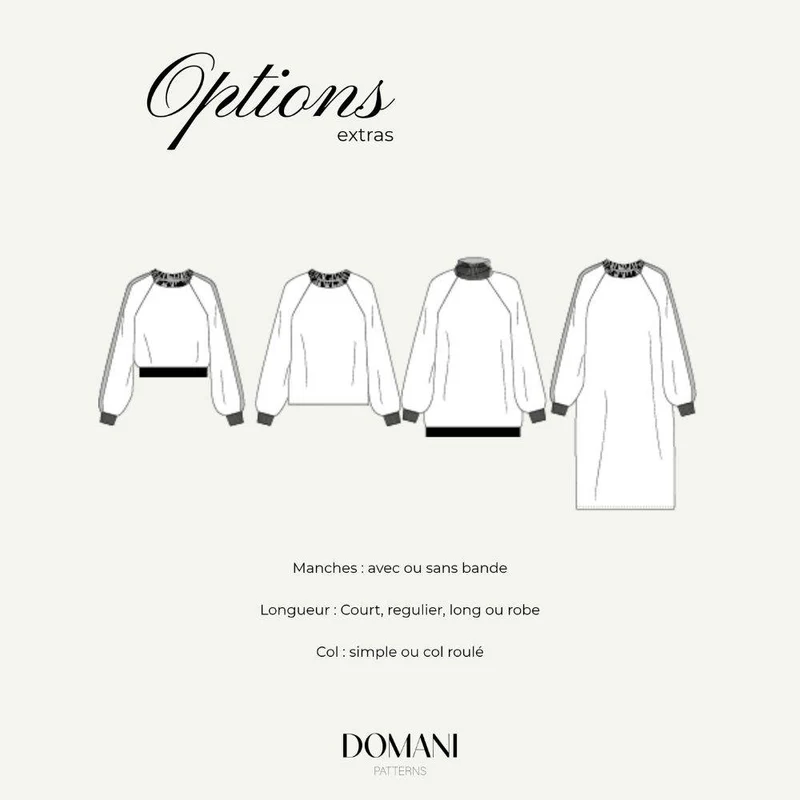 PATRON DE COUTURE PDF | Haut & robe Diana | Domani Patterns | FRANÇAIS SEULEMENT