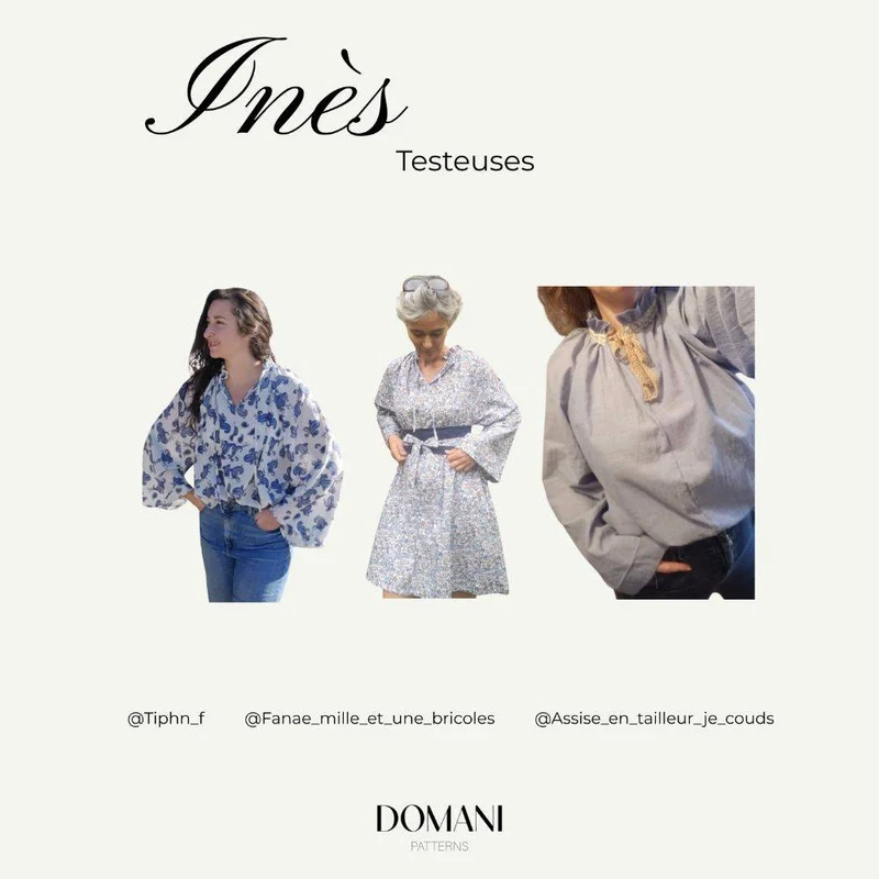 PATRON DE COUTURE PDF | Blouse & robe Inès | Domani Patterns | FRANÇAIS SEULEMENT