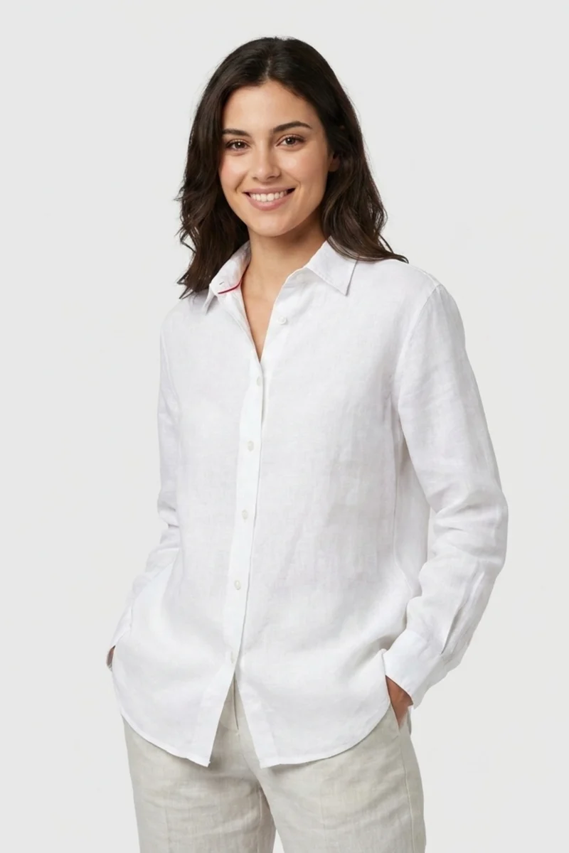 Beatrice Sport Linen Women’s Shirt White