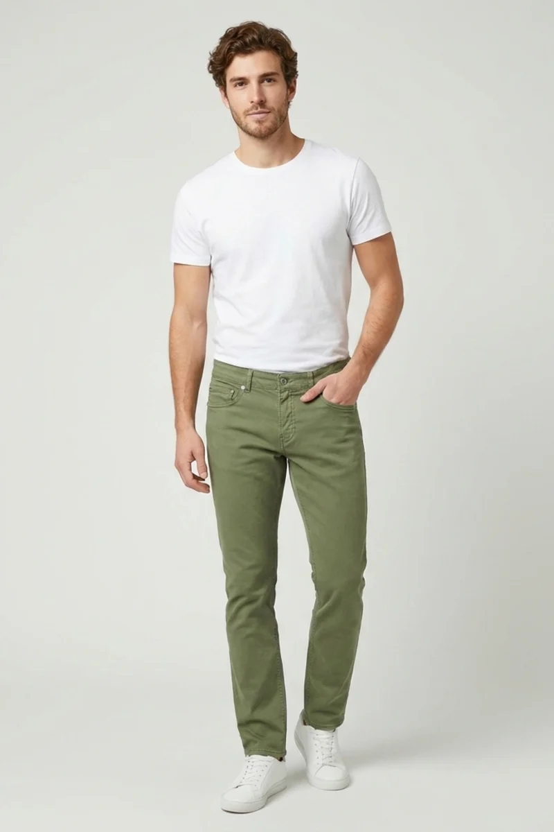 Cotton Stretch Man Pant Green