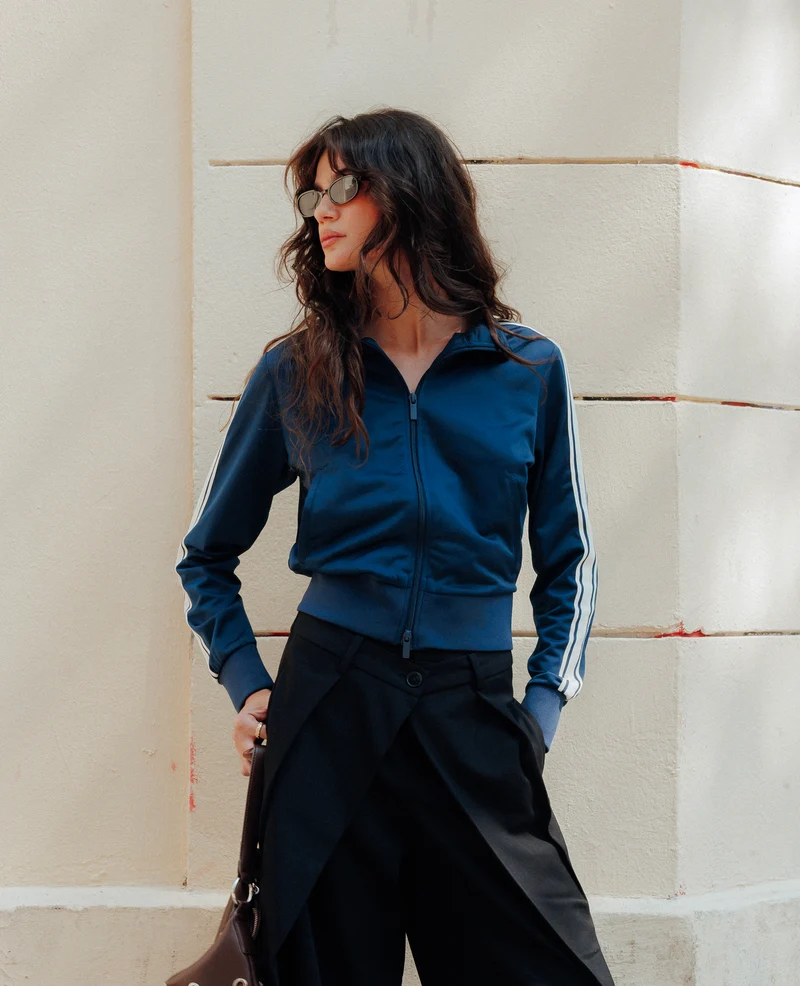 Veste de jogging avec bandes contrastées