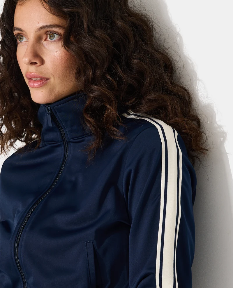 Veste de jogging avec bandes contrastées