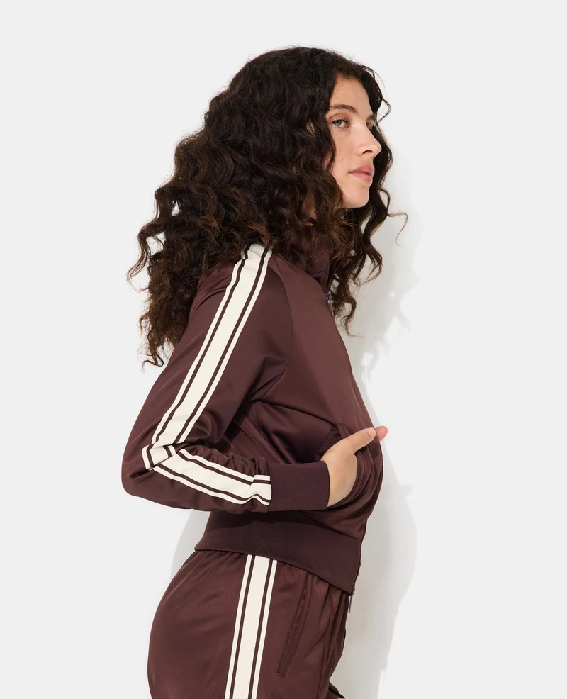 Veste de jogging avec bandes contrastées