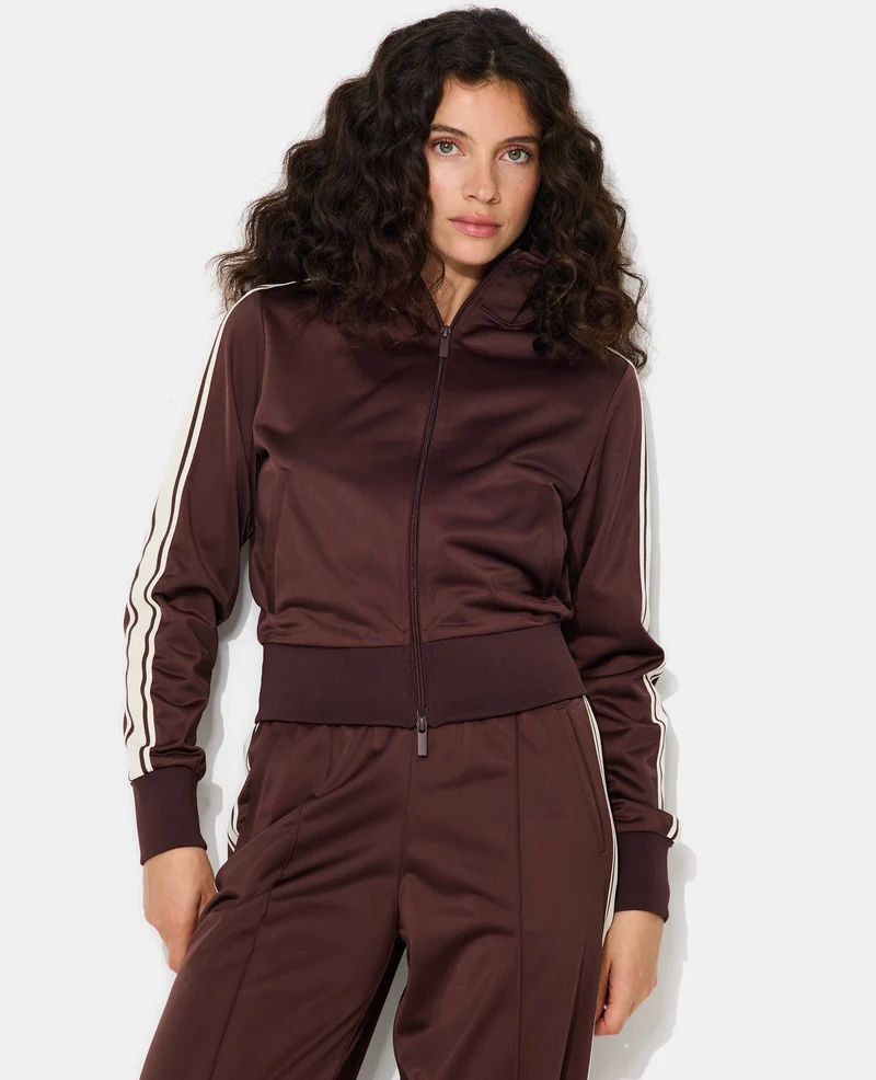 Veste de jogging avec bandes contrastées