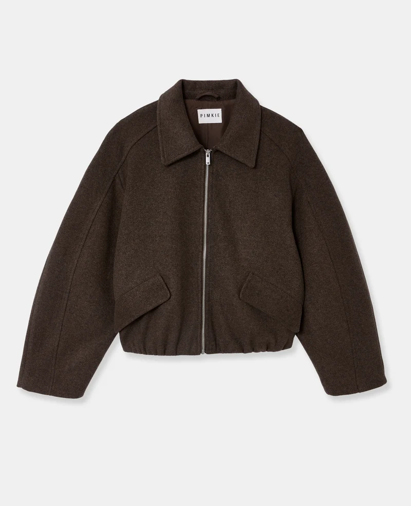 Blouson drap de laine avec zip