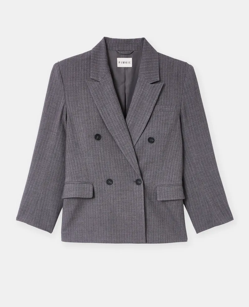 Veste blazer oversize fines rayures