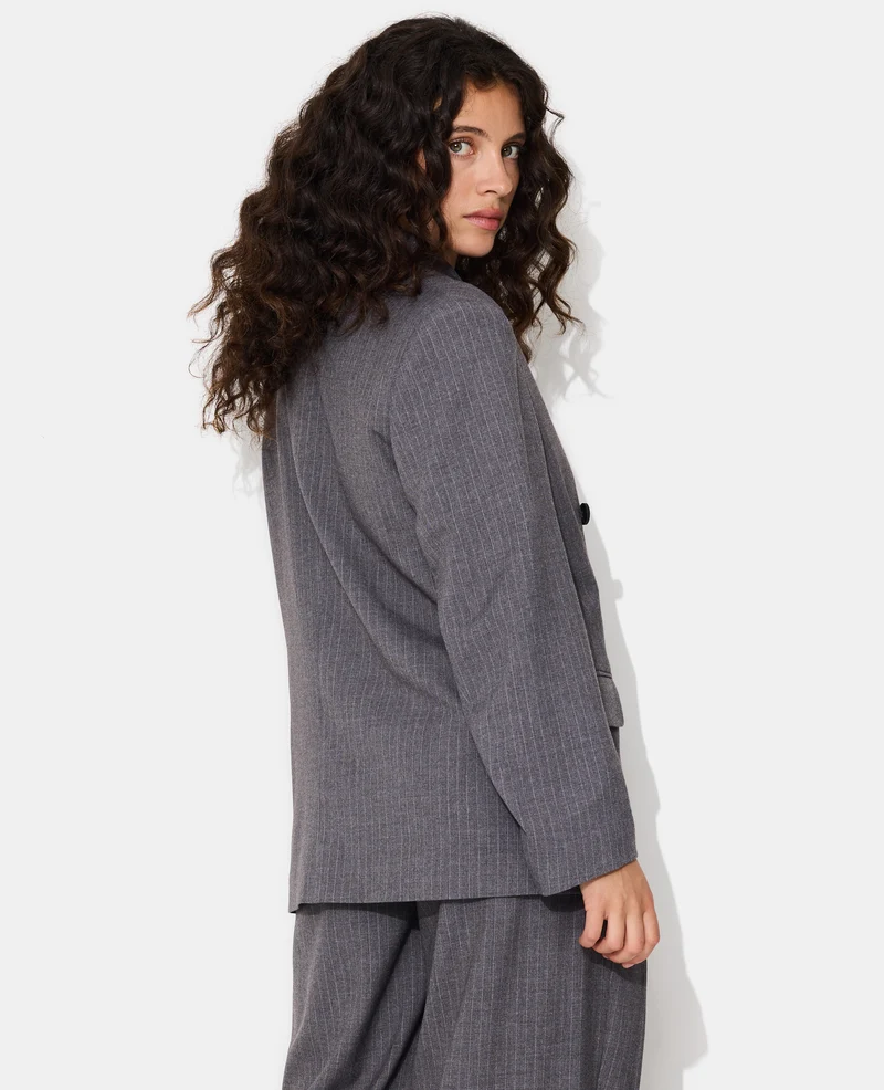 Veste blazer oversize fines rayures