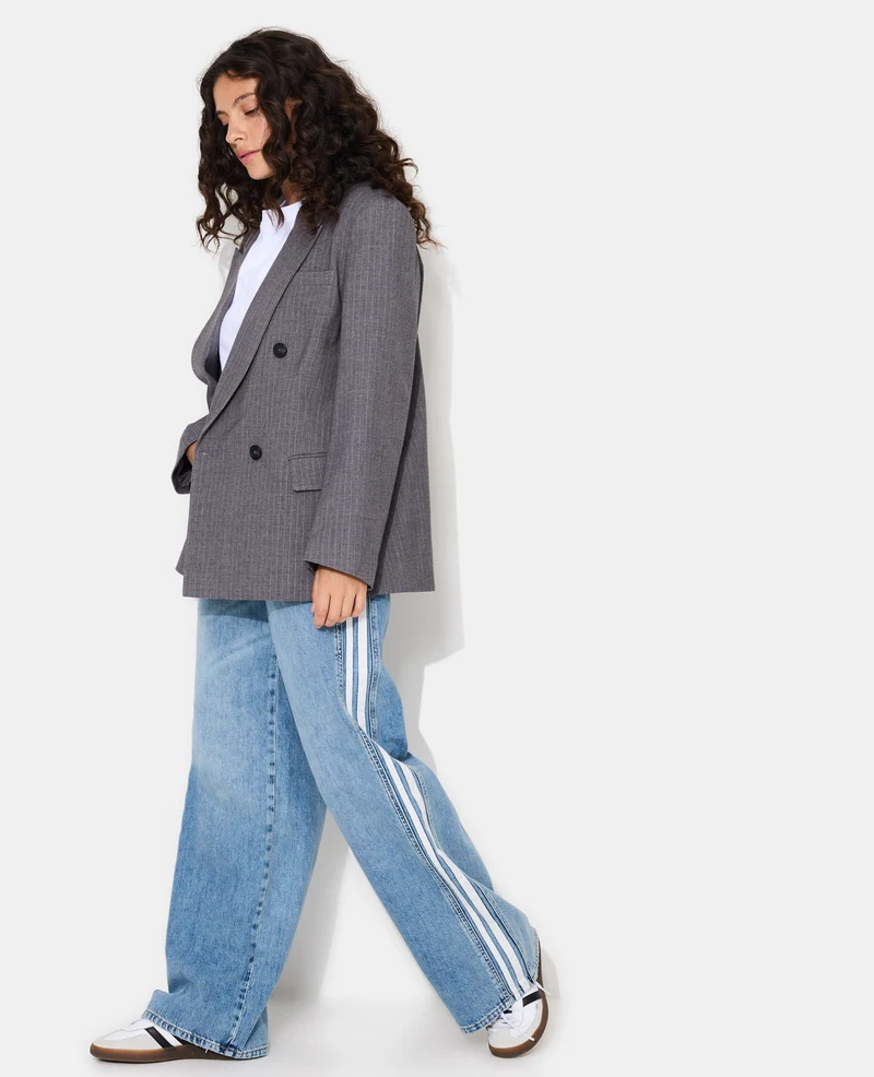 Veste blazer oversize fines rayures
