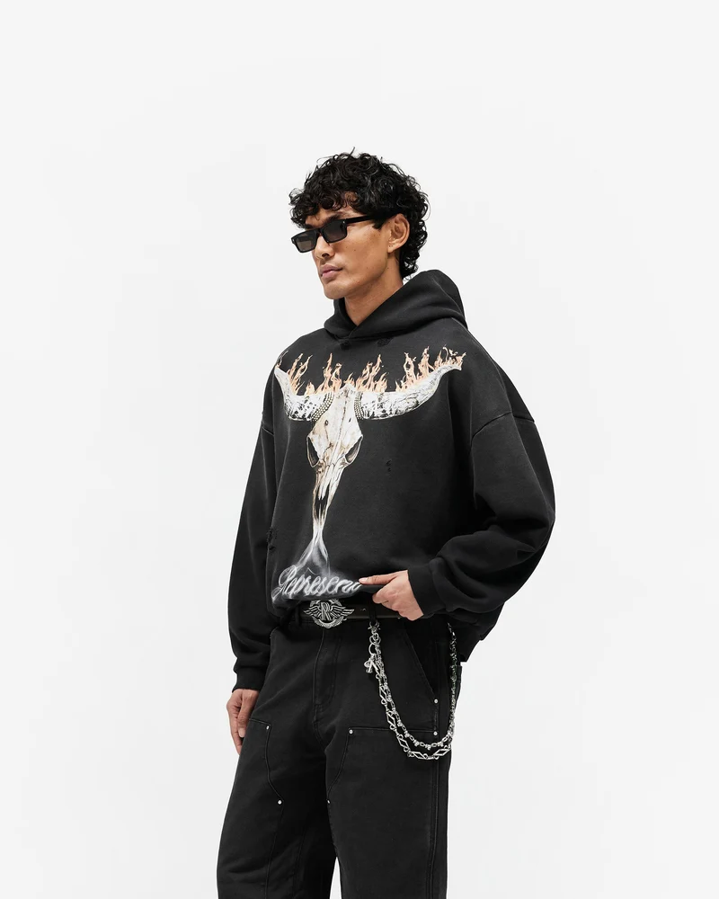 British Cowboys Hoodie - Stained Black