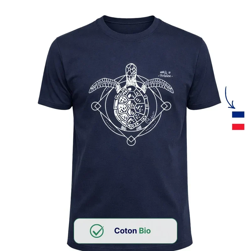 T-shirt Homme bleu | Tortue