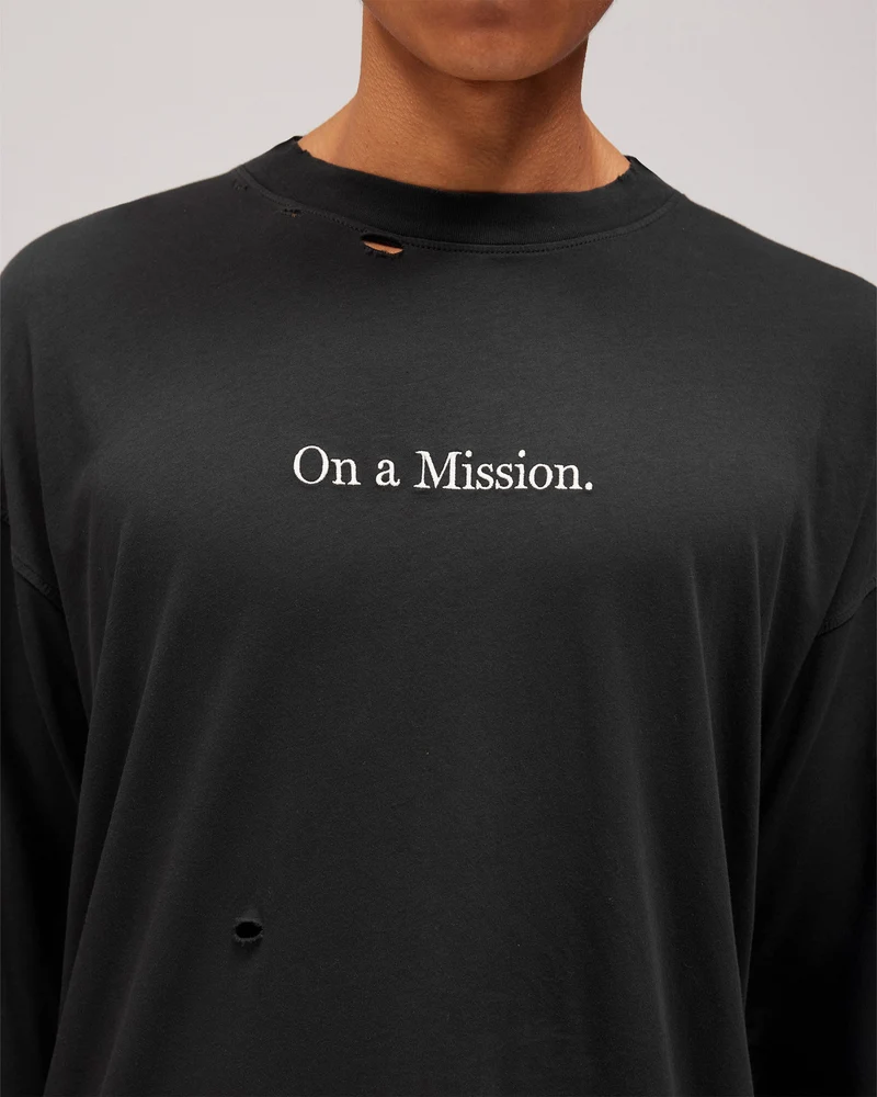 247 On A Mission Long Sleeve T-Shirt - Jet Black