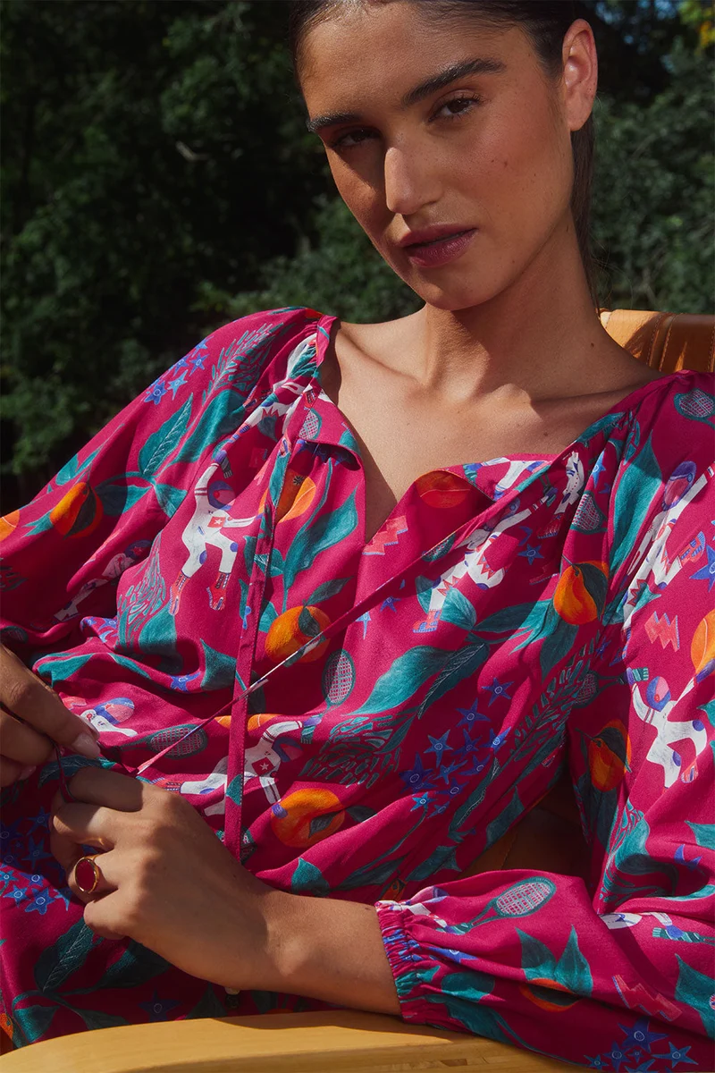 Robe Radieuse en soie Astro Tennis