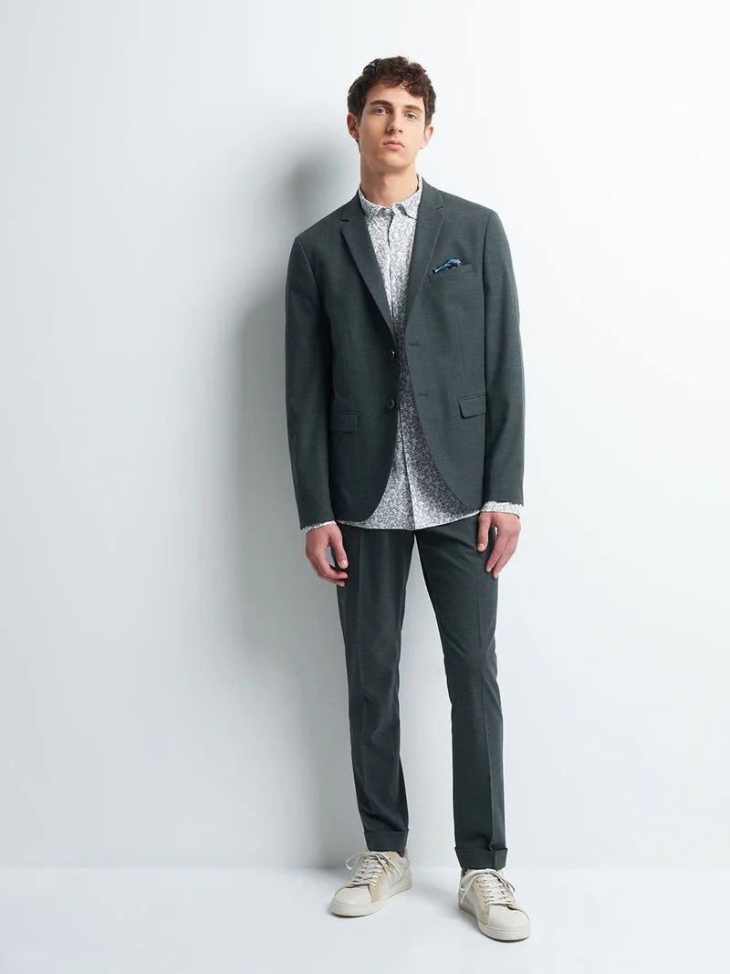 Pantalon coordonnable slim faux uni