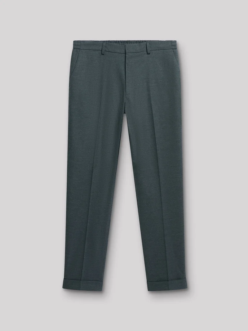 Pantalon coordonnable slim faux uni
