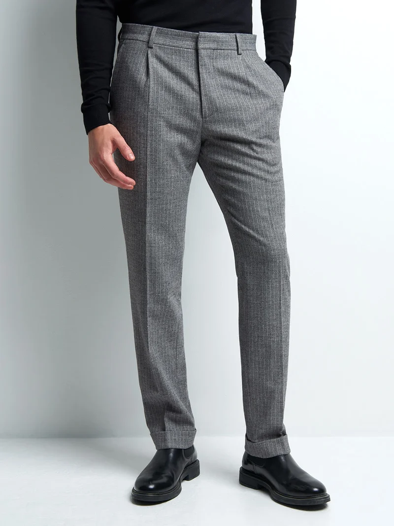 Pantalon coordonnable slim stretch rayé