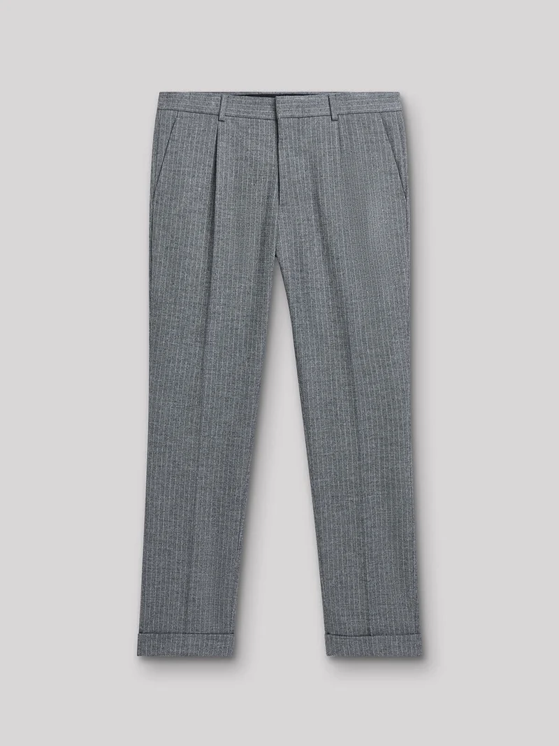 Pantalon coordonnable slim stretch rayé