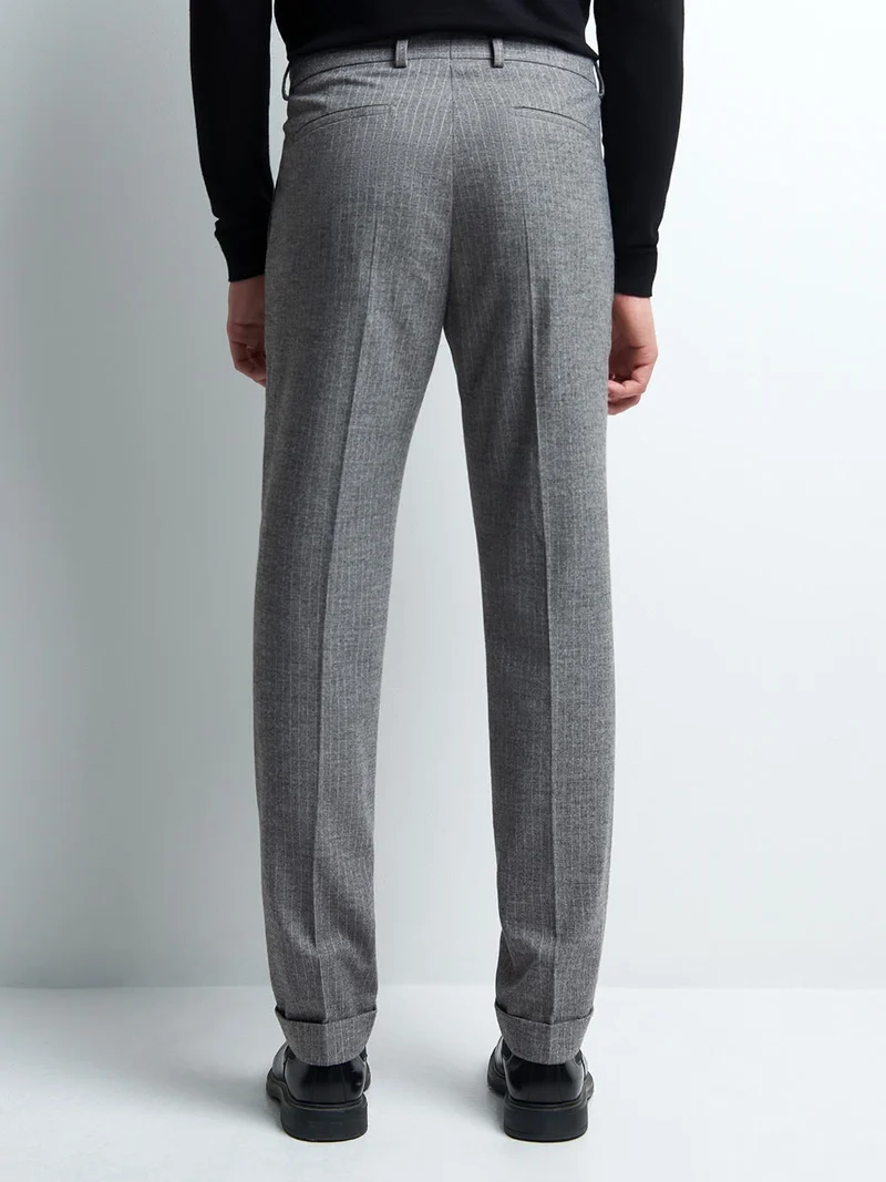 Pantalon coordonnable slim stretch rayé