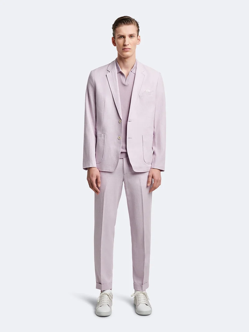 Pantalon de costume regular coton-lin