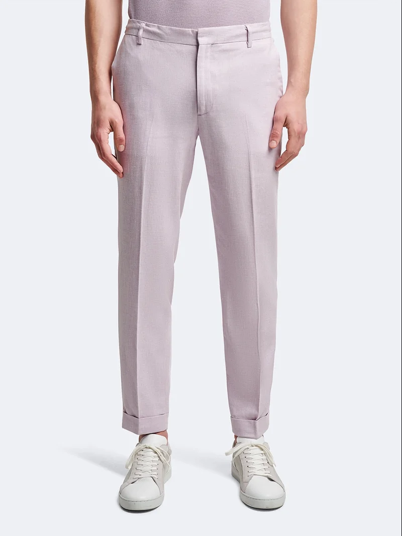 Pantalon de costume regular coton-lin