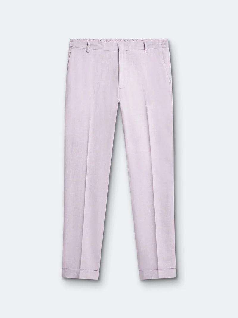 Pantalon de costume regular coton-lin