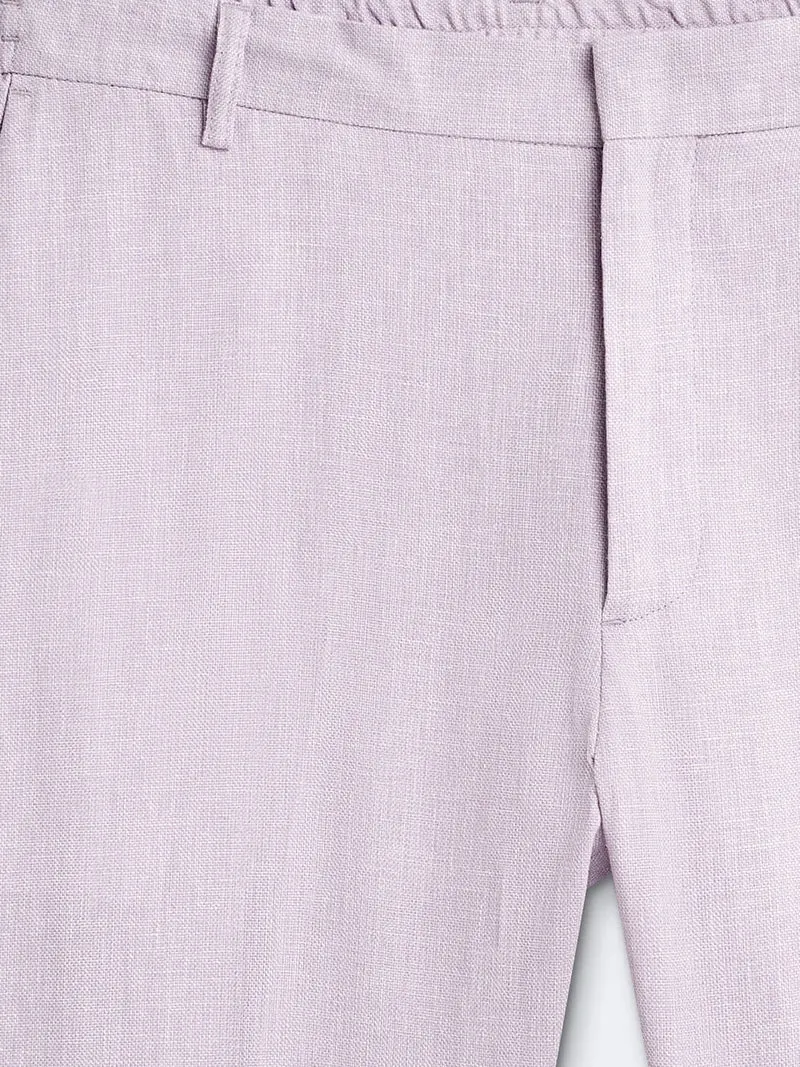 Pantalon de costume regular coton-lin