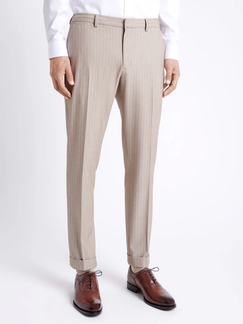 Pantalon de costume stretch rayé