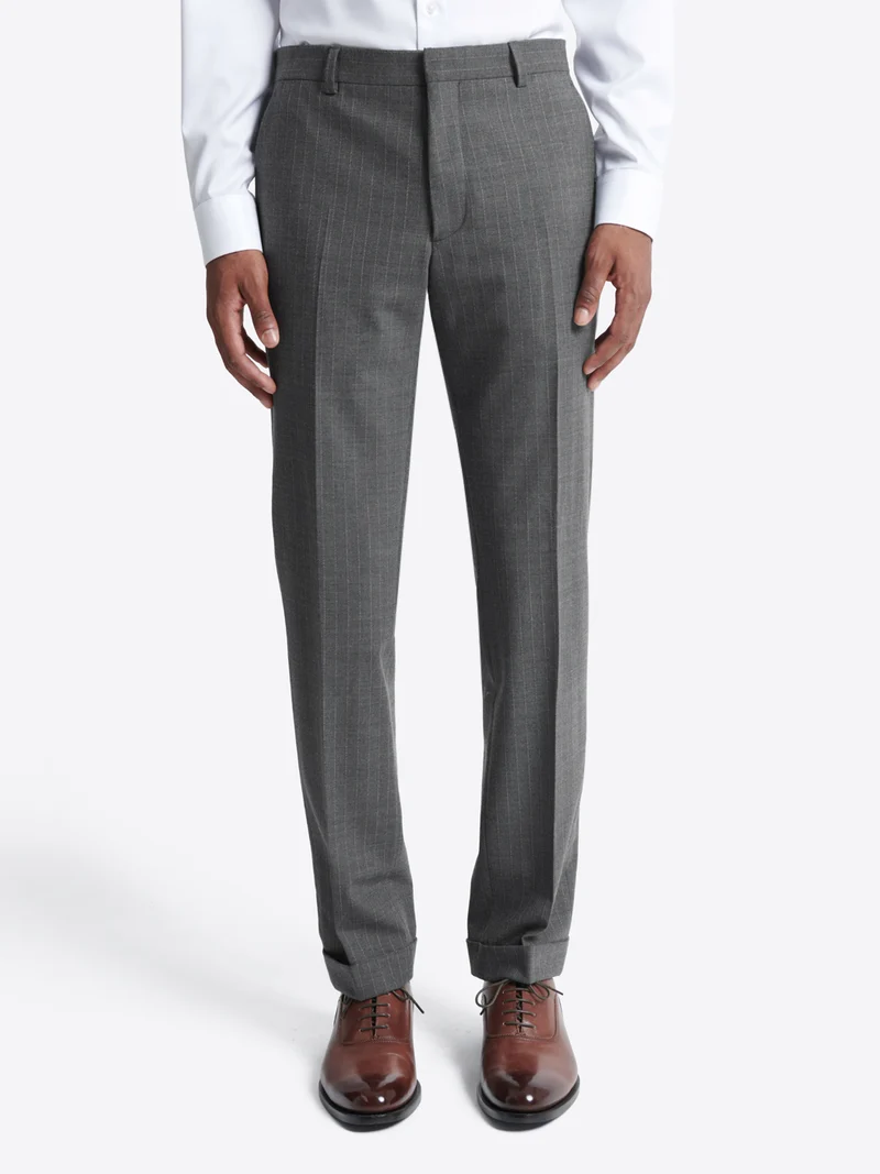 Pantalon de costume en laine peignée