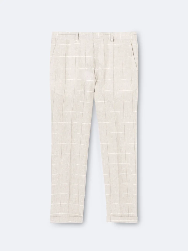 Pantalon de costume regular 100% lin