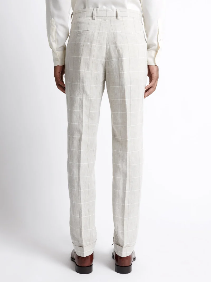 Pantalon de costume regular 100% lin
