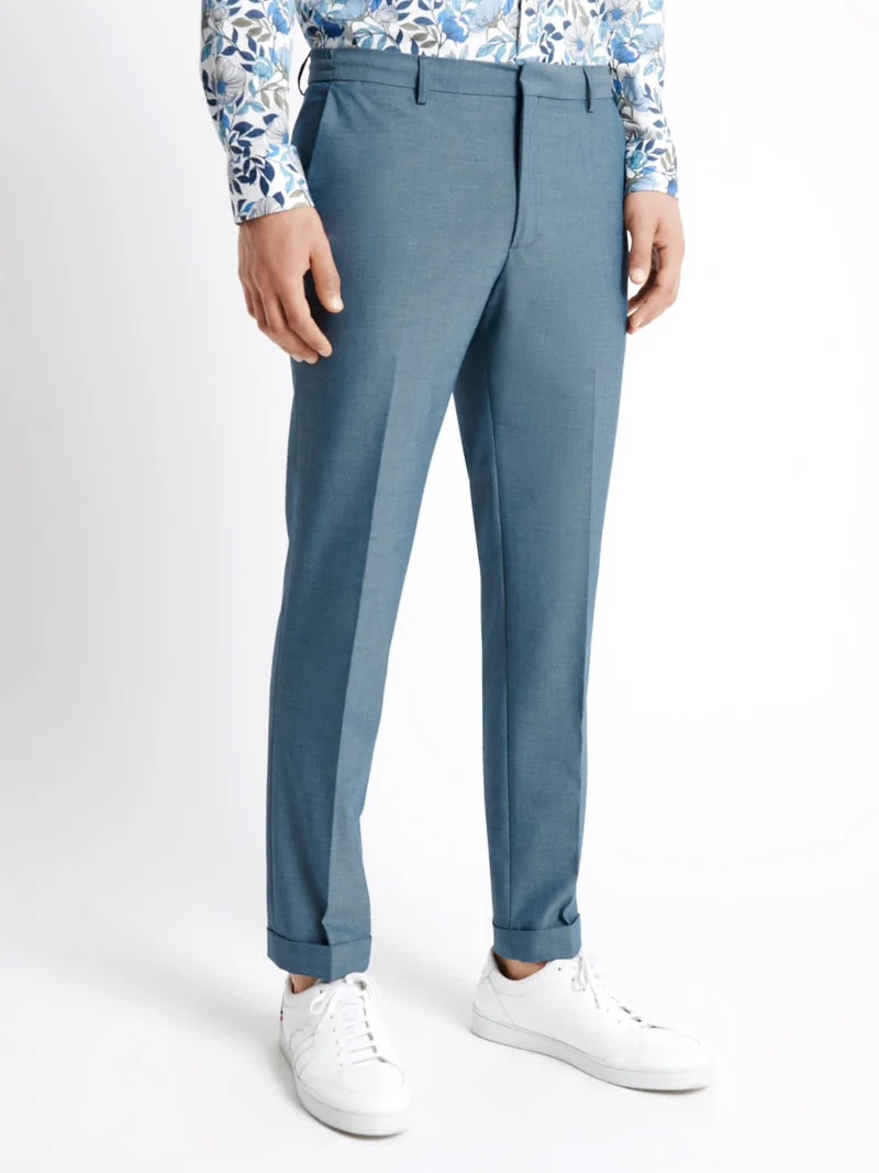 Pantalon de costume stretch faux uni