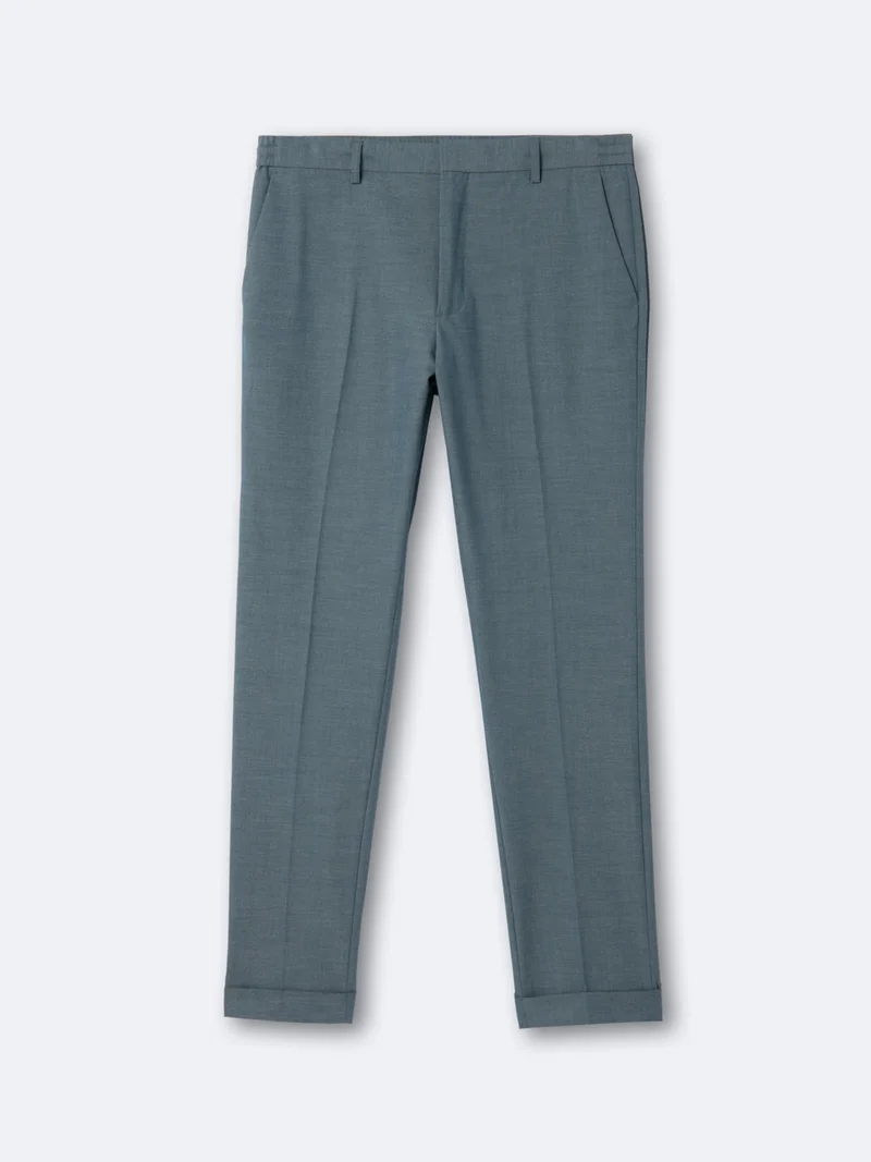 Pantalon de costume stretch faux uni