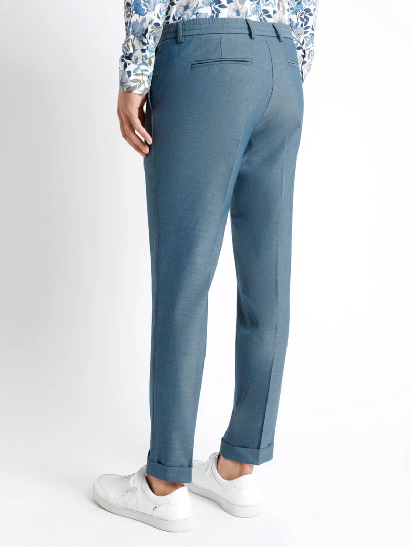 Pantalon de costume stretch faux uni