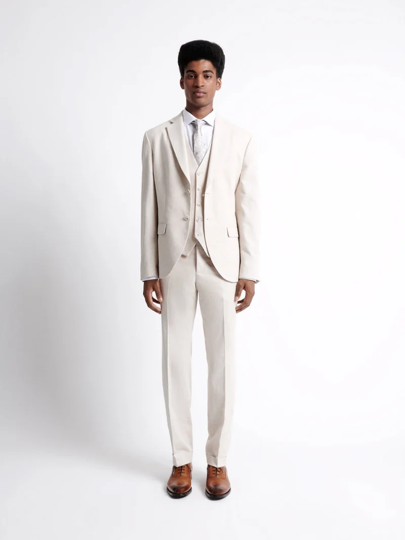 Pantalon de costume 100% coton lin